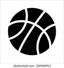 Black basketball icon. Vector symbol. on a white background