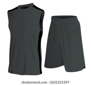 Black basketball jersey. vector illustration