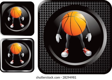 black basketball man web button