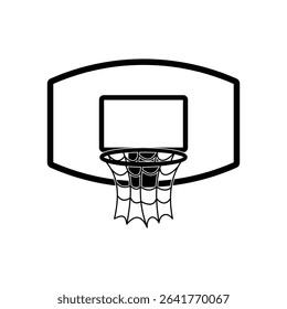 Black basketball ring in silhouette style