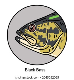Black Bass Fish Logo Illustration vector art