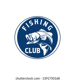 Black Bass Fishing Team Club Logo Template Vector