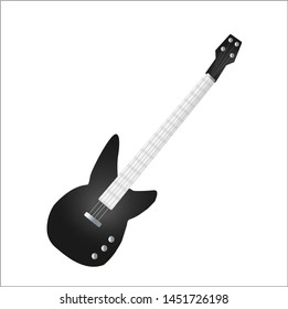black bass guitar in vector