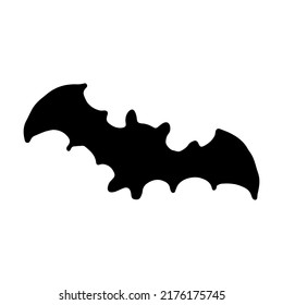Black bat doodle silhouette vector illustration