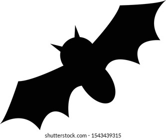 black bat flies across the sky