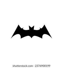 Black bat icon, halloween element.