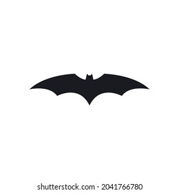 Black bat icon isolated in white background vector design.