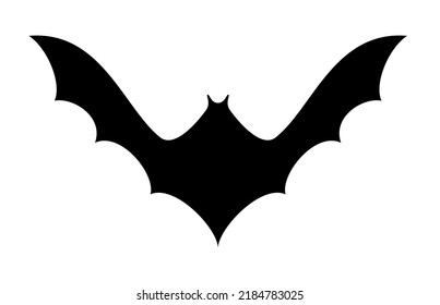Black Bat isolated on white background. Vector Illustration. 