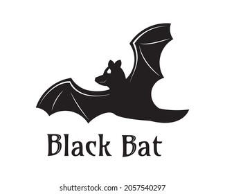 the black Bat logo design 