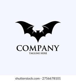 Diseño de logotipo de murciélago negro para la marca moderna de la empresa