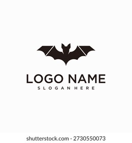 black bat logo design vector illustration on white background