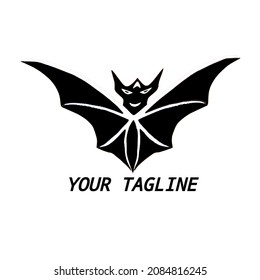 black bat logo with fluffy wings