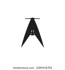 black bat logo upside down bat design