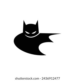 Black bat logo vector illustration.