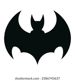 Black Bat Logo Vector Illustration | Abstract Bat Symbol | Modern Minimalist Bat Design