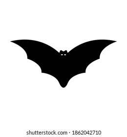 Black bat on a white background