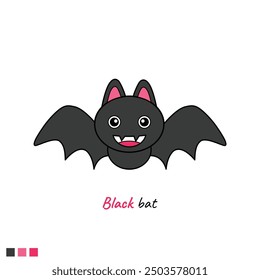 Black bat on white background