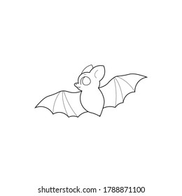 Black bat sign icon. Vector illustration eps 10