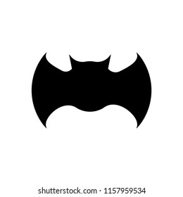 Black bat silhouette isolated on white background for design