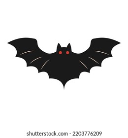 Black bat silhouette on a white background. vector illustration