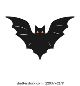 Silhouette de chauve-souris noire sur fond blanc. illustration vectorielle