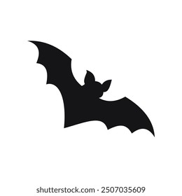 Black bat silhouette - simple  vector illustration
