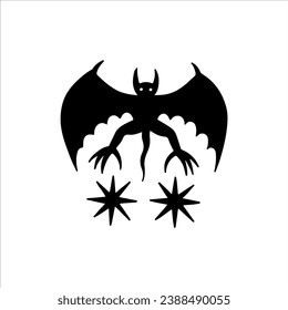black bat silhouette vector illustration
