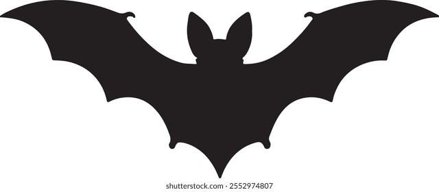 Black bat Silhouette in Vector Illustration