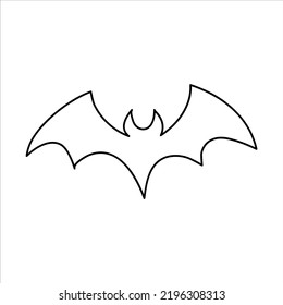 Black bat vector illustration. Halloween art with isolated background for your design, print, postcard, poster, book decoration. 