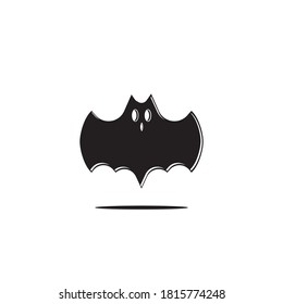 Black bat vector illustration isolated on white background. Horror or Halloween design element. Suitable for logo, t-shirt or other design project
