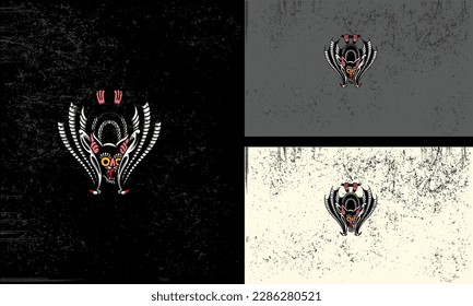 black bat vector illustration mascot design
