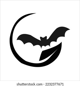 black bat vector logo design animal