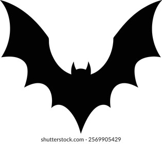 Black bat vector on a white background