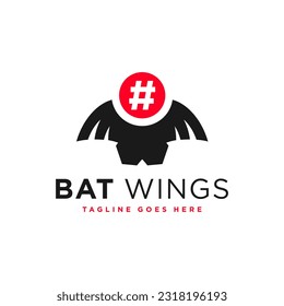 black bat wing logo design
