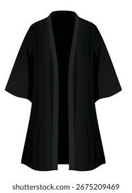 Black bathrobe cloth. vector illustration	
