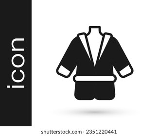 Black Bathrobe icon isolated on white background.  Vector