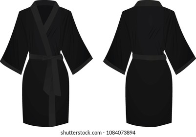 Black bathrobe. vector illustration