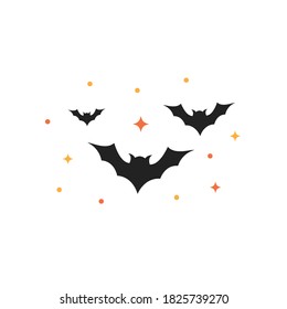 Black Bats, Bat Icon, Bat Symbol Vector Illustration Background