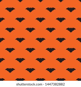 black bats seamless pattern on orange background. abstract vector mosaic for holiday banners, posters, invitations. eps 10