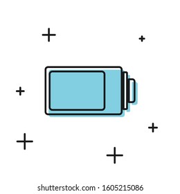 Black Battery charge level indicator icon isolated on white background.  Vector Illustration