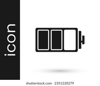 Black Battery charge level indicator icon isolated on white background.  Vector