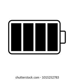 Black battery icon. Fully charged.