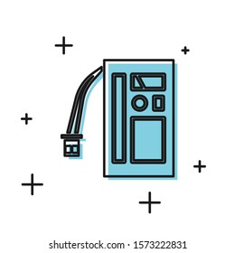 Black Battery icon isolated on white background. Accumulator battery energy power and electricity accumulator battery.  Vector Illustration