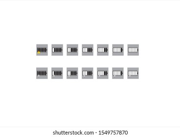 a black battery icon pack