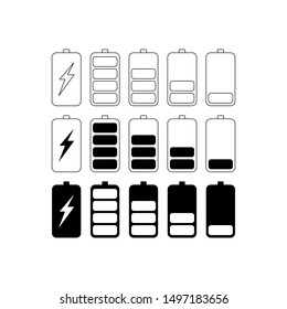 Black Battery Power Indicator Icon