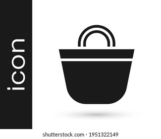 Black Beach bag icon isolated on white background.  Vector