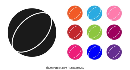 Black Beach ball icon isolated on white background. Set icons colorful. Vector Illustration