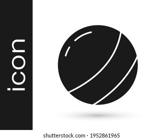 Black Beach ball icon isolated on white background. Children toy.  Vector