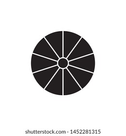 black beach ball icon on white background. simple vector logo art for leisure illustration and sport apps. eps 10