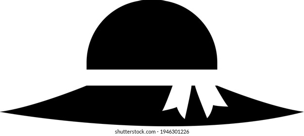 Schwarzer Strandhut, Illustration, Vektorgrafik auf weißem Hintergrund